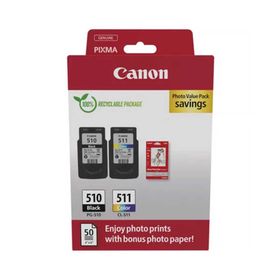 Canon PG-510/CL-511/2970B010 ve 50 Fotoğraf Kağıtlı Orijinal Kartuş