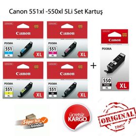 Canon PGI-550XL CLI-551XL NOCOLOUR-422 5 Renk Muadil Kartuş