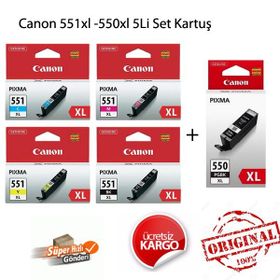 Canon PGI-550XL CLI-551XL NOCOLOUR-422 5 Renk Muadil Kartuş