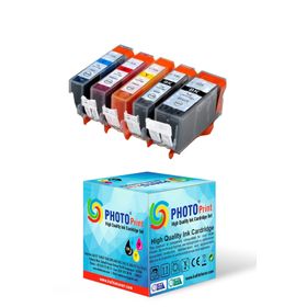 Canon Premium® Pixma MG5250 Uyumlu Yüsksek Kapasite 5 Renk Muadil Kartuş