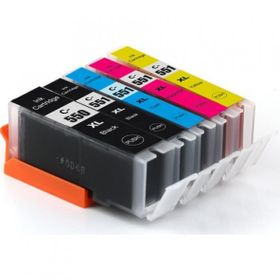 Canon Premium® Pixma MG6450 Uyumlu 5 Renk Yüksek Kapasite Muadil Kartuş