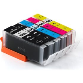 Canon Premium® Pixma MG6450 Uyumlu 5 Renk Yüksek Kapasite Muadil Kartuş