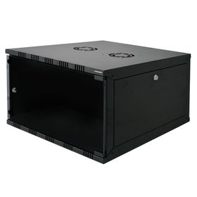 Canovate Eko Serisi 9U 540x400 mm Yan Panelli Tek Gövdeli Siyah Duvar Tipi Kabinet