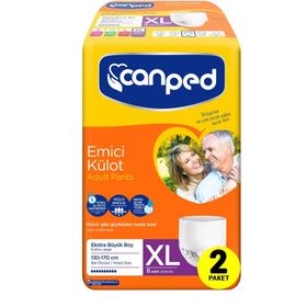 Canped 130-170 cm Emici Külot Ekstra Büyük XL 2 Paket 16 Adet Hasta Bezi