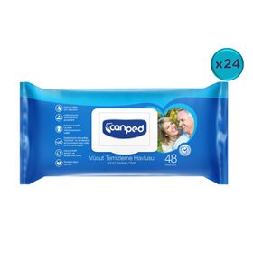 Canped 24x48 Yaprak Xl 18 Li Set Plastik Kapaklı Yetişkin Vücut Perine Temizleme Islak Mendil Havlu