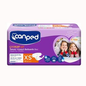 Canped 30 Adet XS Tekstil Yüzeyli Belbantlı Çocuklar İçin Hasta Bezi