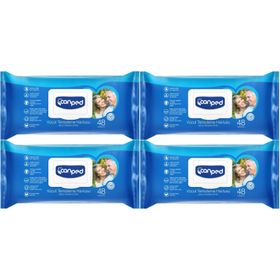 Canped 4x48 Yaprak Xl 18 Li Set Plastik Kapaklı Yetişkin Vücut Perine Temizleme Islak Mendil Havlu