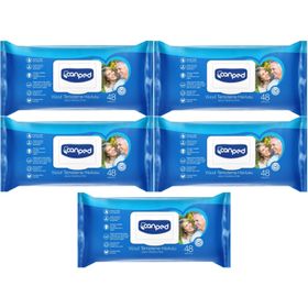 Canped 5x48 Yaprak Xl 18 Li Set Plastik Kapaklı Yetişkin Vücut Perine Temizleme Islak Mendil Havlu