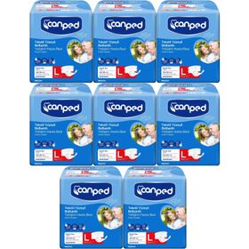 Canped Bel Bantlı Tekstil Yüzey Large-Büyük Boy 8x14 Adet Yetişkin Hasta Bezi