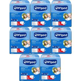 Canped Bel Bantlı Tekstil Yüzey Large-Büyük Boy 8x14 Adet Yetişkin Hasta Bezi