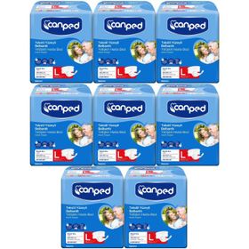 Canped Bel Bantlı Tekstil Yüzey Large-Büyük Boy 8x14 Adet Yetişkin Hasta Bezi