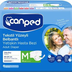 Canped Bel Bantlı Tekstil Yüzey M 18 Adet Yetişkin Hasta Bezi