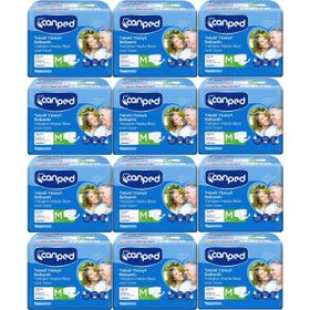 Canped Bel Bantlı Tekstil Yüzey M-Orta Boy 12x18 Adet Yetişkin Hasta Bezi