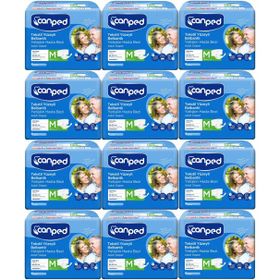 Canped Bel Bantlı Tekstil Yüzey M-Orta Boy 12x18 Adet Yetişkin Hasta Bezi