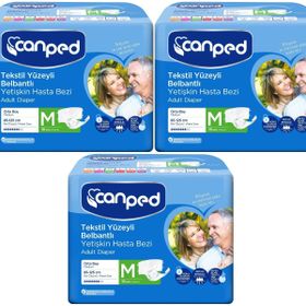 Canped Bel Bantlı Tekstil Yüzey M-Orta Boy 3x18 Adet Yetişkin Hasta Bezi