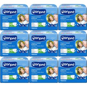Canped Bel Bantlı Tekstil Yüzey M-Orta Boy 9x18 Adet Yetişkin Hasta Bezi