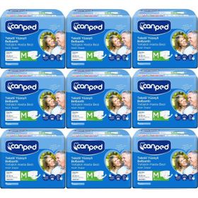 Canped Bel Bantlı Tekstil Yüzey M-Orta Boy 9x18 Adet Yetişkin Hasta Bezi