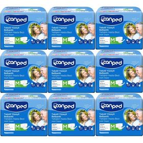 Canped Bel Bantlı Tekstil Yüzey M-Orta Boy 9x18 Adet Yetişkin Hasta Bezi