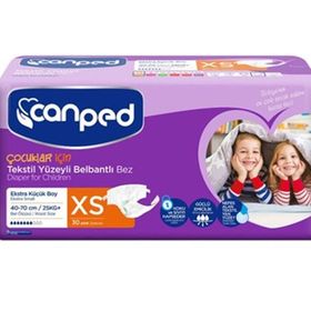 Canped Belbantlı Çocuklar İçin XS 120 Adet Tekstil Yüzeyli Hasta Bezi