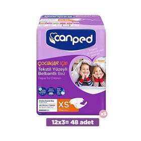Canped Belbantlı Çocuklar İçin XS 48 Adet Hasta Bezi