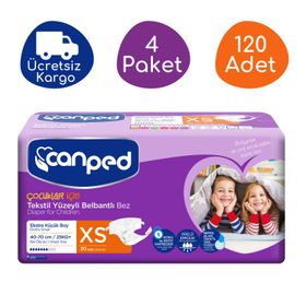 Canped Belbantlı Tekstil Yüzeyli Küçük 120 Adet Hasta Bezi Ekstra