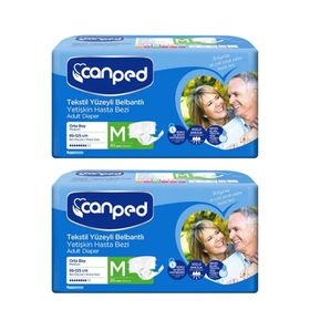 Canped Belbantlı Tekstil Yüzeyli Orta Boy 60 Adet Hasta Bezi