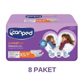 Canped Çocuklar İçin XS 8x30'lu Paket Belbantlı Hasta Bezi