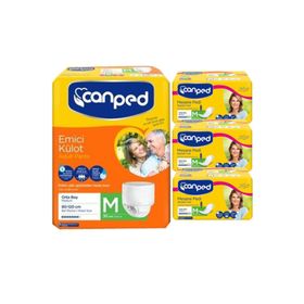 Canped Emici Külot 30'lu Medium Hasta Bezi + Medium 3x10 Adet Mesane Pedi