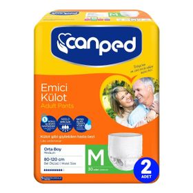 Canped Emici Külot Orta M 2 Paket 60 Adet 85-125 cm Hasta Bezi