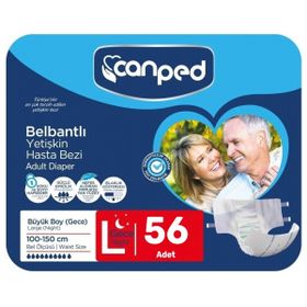 Canped Gece Büyük Eko Large/Night 4 Paket 56 Adet 100-150 cm Belbantlı Hasta Bezi