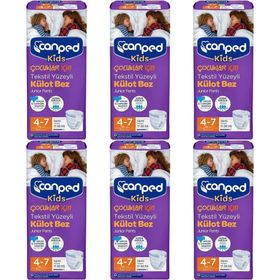 Canped Kids Tekstil Yüzeyli 4-7 Yaş 17-30 kg 54 Adet Külot Bez