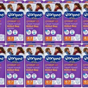 Canped Kids Tekstil Yüzeyli 4-7 Yaş 17-30 kg 96 Adet Külot Bez