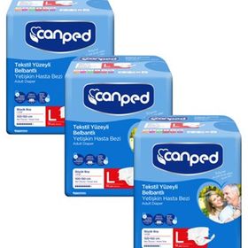 Canped L Beden 14x3 Toplam 42 Adet Tekstil Yüzeyli Belbantlı Yetişkin Hasta Bezi