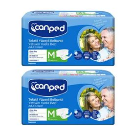 Canped M 2x30'lu Belbantlı Tekstil Yüzeyli Yetişkin Hasta Bezi