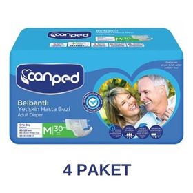 Canped M 4x30'lu Belbantlı Tekstil Yüzeyli Yetişkin Hasta Bezi