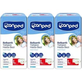 Canped Polietilen Bel Bantlı Large 3x7 21 Adet Yetişkin Hasta Bezi