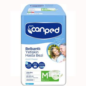 Canped Polietilenli Orta Boy 9 Adet Belbantlı Hasta Bezi