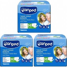Canped Tekstil Yüzeyli Belbantlı Orta Boy 48 Adet 85-125 cm Yetişkin Hasta Bezi