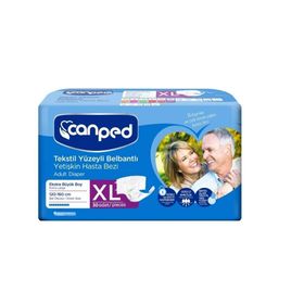 Canped Tekstil Yüzeyli Belbantlı X-Large 30 Adet Hasta Bezi