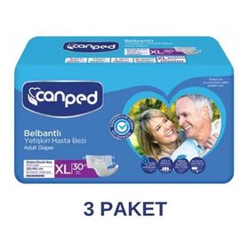 Canped XL 3x30'lu Belbantlı Tekstil Yüzeyli Yetişkin Hasta Bezi
