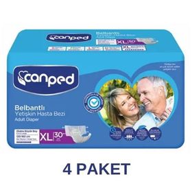 Canped XL 4x30'lu Belbantlı Tekstil Yüzeyli Yetişkin Hasta Bezi
