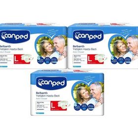 Canped Yetişkin Bel Bantlı Polietilen L Büyük Boy 90 Adet Hasta Bezi