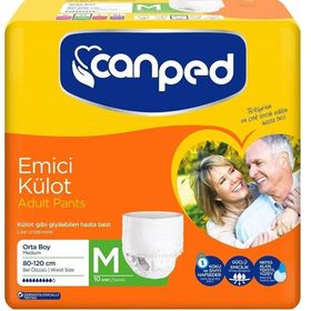 Canped Yetişkin Emici Külot Tekstil Yüzey Orta Boy Medium 80 Adet Külotlu Hasta Bezi