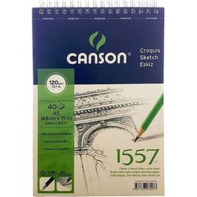 Canson 1557 Dessin Drawing Light Grain 120 gr 40 Sayfa A5 14.9x21 cm Spiralli Çizim Defteri