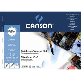 Canson 1557 Mix Media Finface Spiralli 25x35 200 gr 15 Sayfa Resim ve Çizim Bloğu