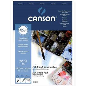 Canson 200 gr 20 Yaprak A3 Çok Amaçlı Sanatsal Spiralli Defter