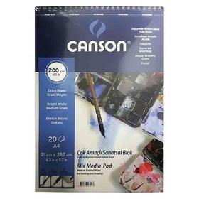 Canson A4 200 gr 20 Yaprak Çok Amaçlı Sanatsal Blok