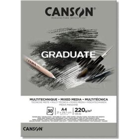 Canson A4 Graduate Mix Media Gri 30 Yaprak 220 gr Resim Defteri