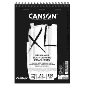 Canson A5 150 gr 20 Yaprak XL Dessin Noir Siyah Eskiz Blok