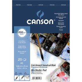 Canson A5 200 gr. 20 Yp. Üstten Spiralli Fıneface Çok Amaçlı Resim Blokları